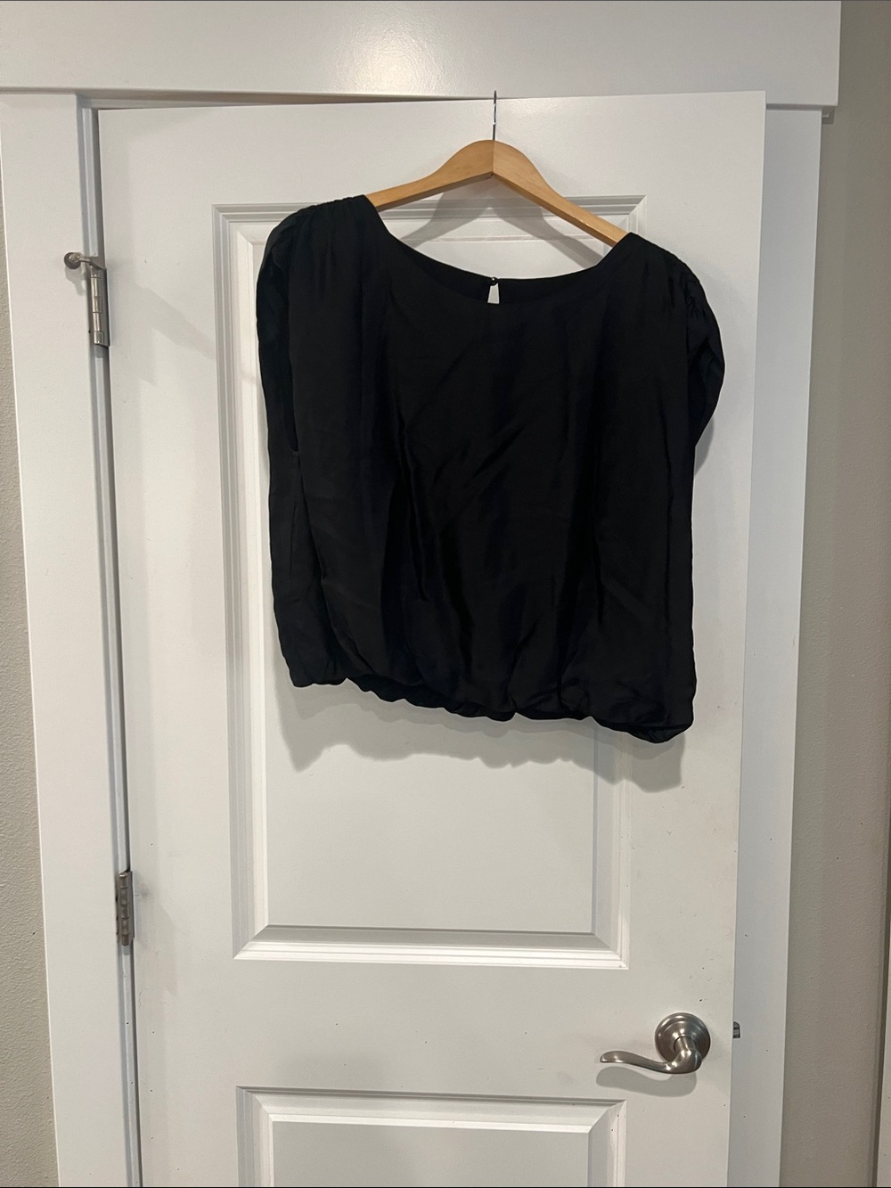 Anthropologie Black Blouson Top with Scoop Neck